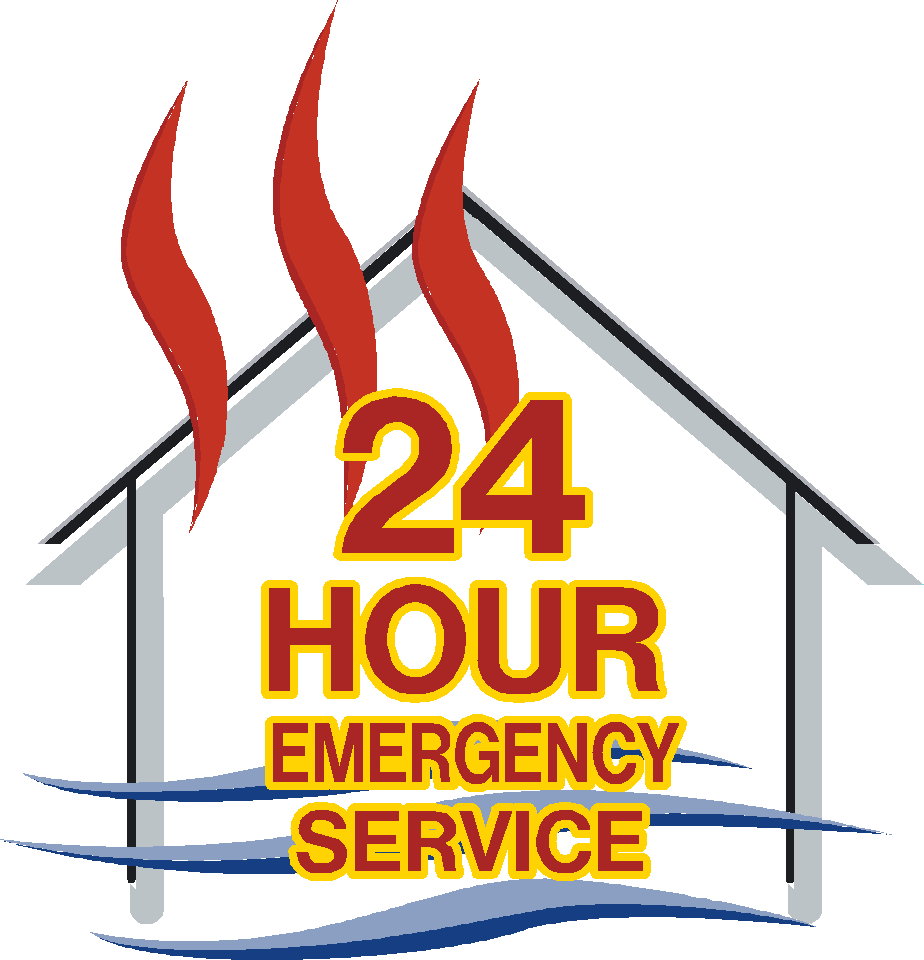 24 HR FIRE AND WATER LOGO